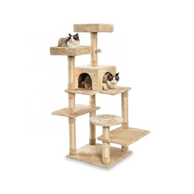 Factory Direct Multi-level Condo Cat Scratching Tree With Removable Pet Sofa On Top Platform