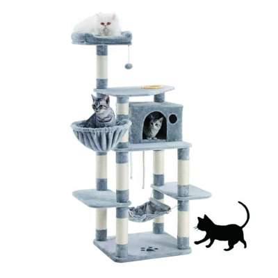 Eco-friendly Indoor Recycled Pet Cat Tree Scratching Furniture With Plush Materials